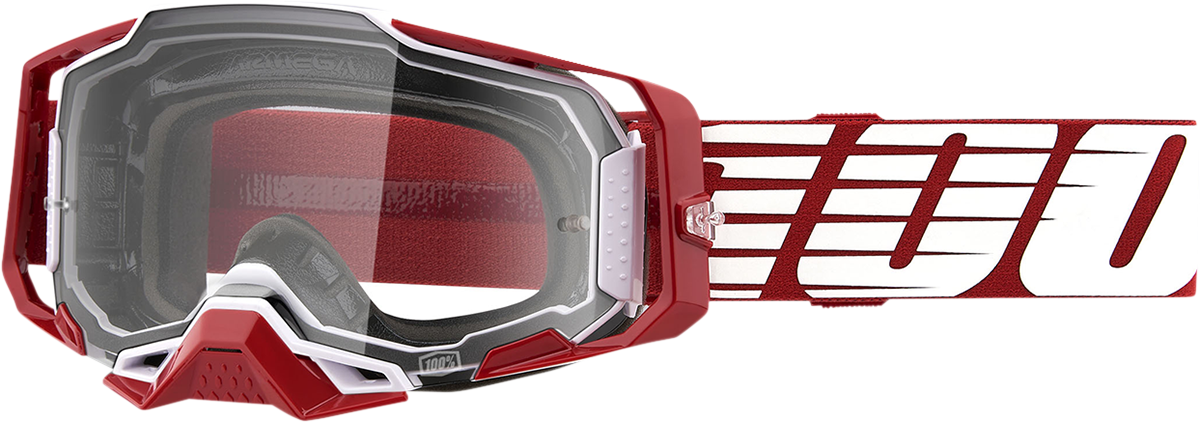 100% Armega Goggle - Oversized Deep Red - Clear Lens 50004-00009
