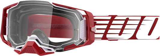 100% Armega Goggle - Oversized Deep Red - Clear Lens 50004-00009