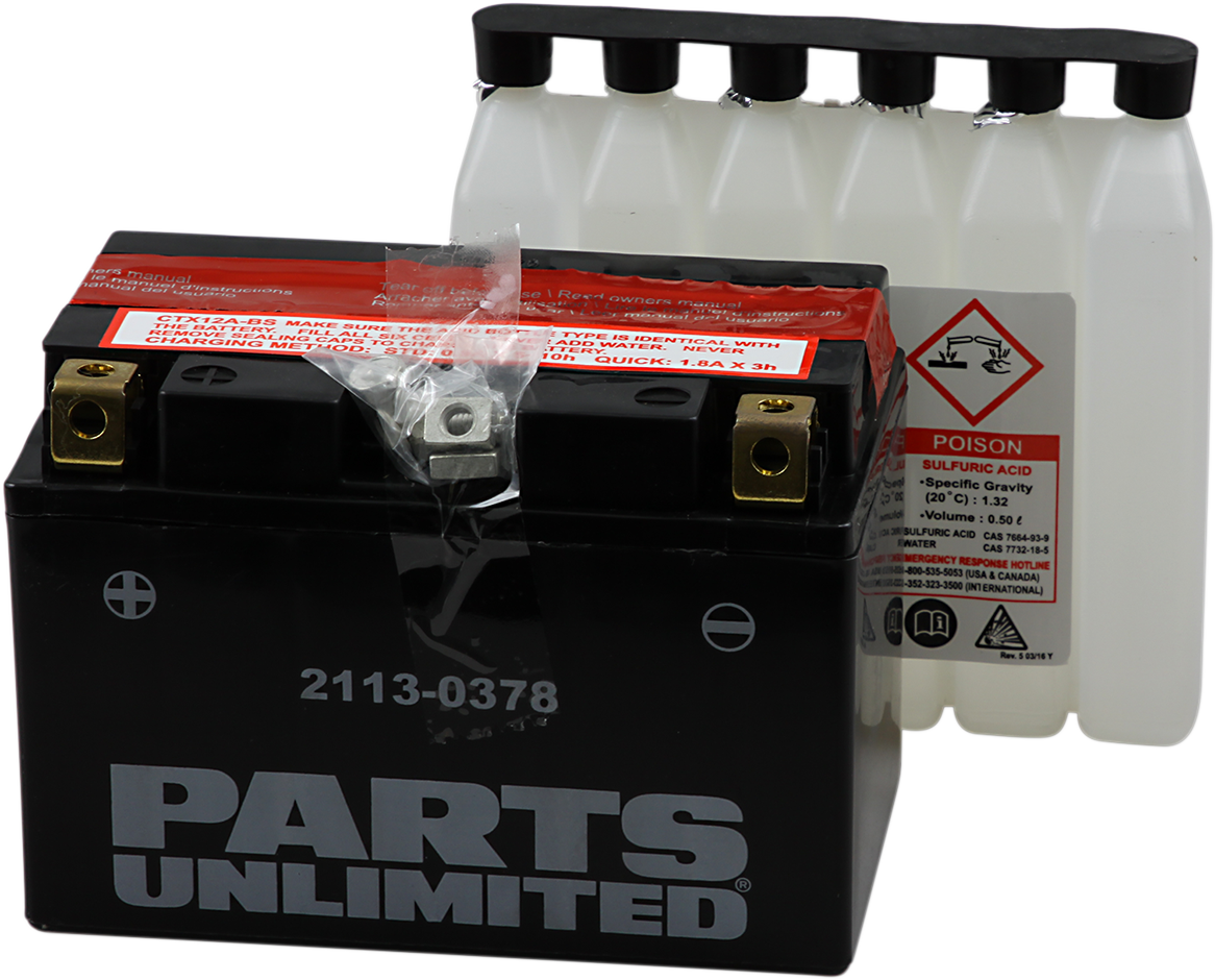 PARTS UNLIMITED AGM Battery - YTX12A-BS CTX12A-BS