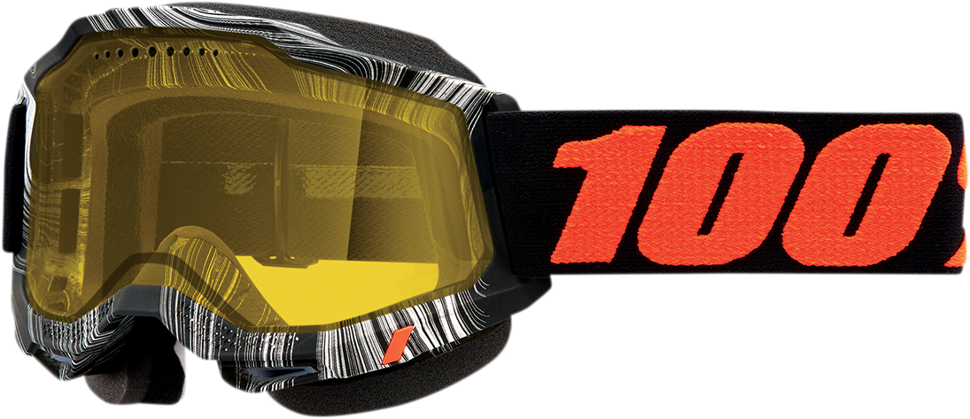100% Accuri 2 Snow Goggle - Geospace - Dual Pane - Yellow Lens 50021-00007