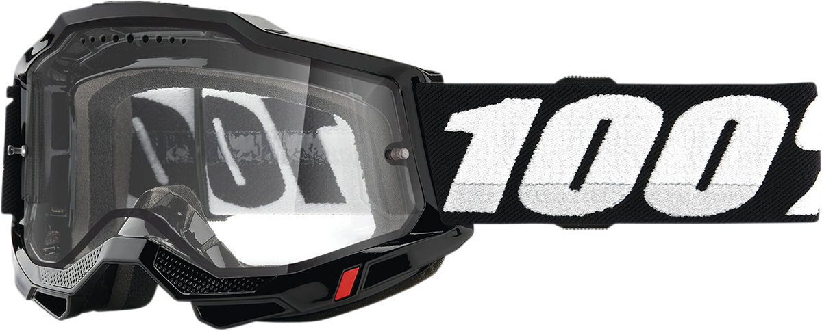 100% Accuri 2 Enduro MTB Goggle - Black - Clear Lens 50016-00001