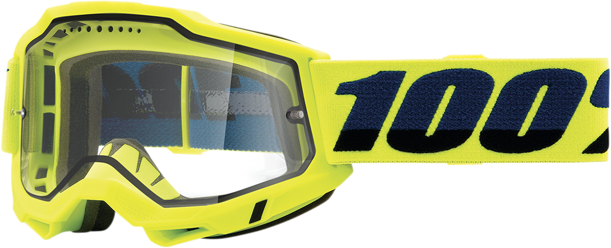 100% Accuri 2 Enduro MTB Goggle - Fluo Yellow - Clear Lens 50016-00003