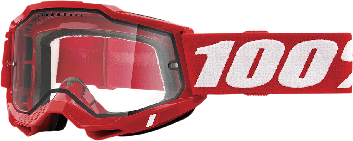 100% Accuri 2 Enduro MTB Goggle - Neon Red - Clear Lens 50016-00005