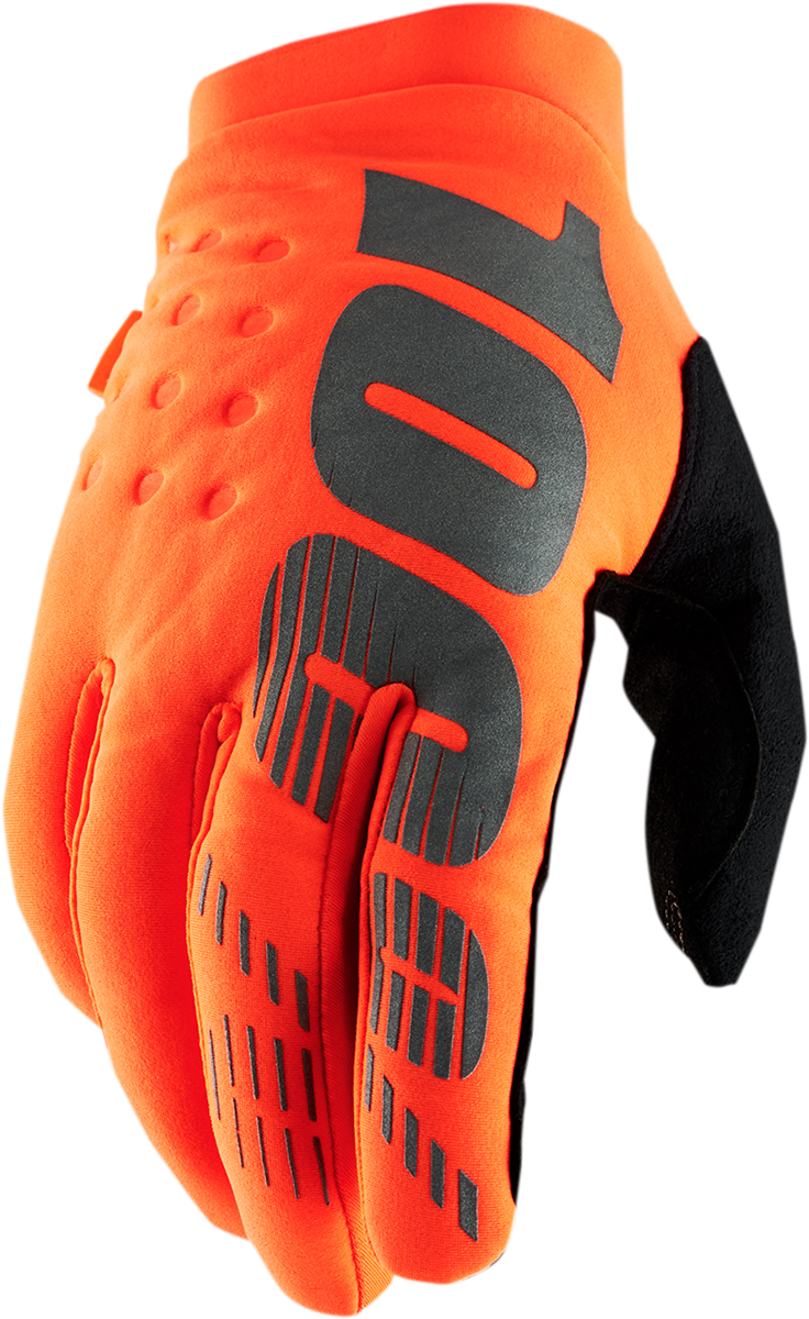 100% Brisker Gloves - Fluo Orange/Black