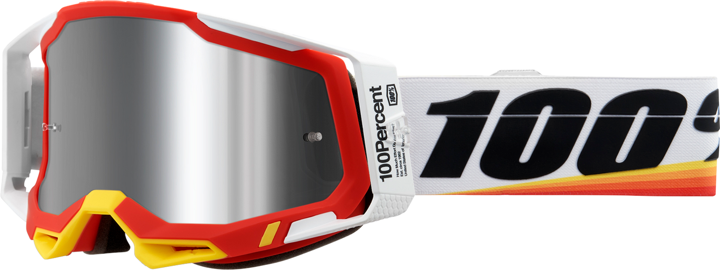 100% Racecraft 2 Goggle - Arsham Red - Silver Flash Mirror Lens 50010-00016