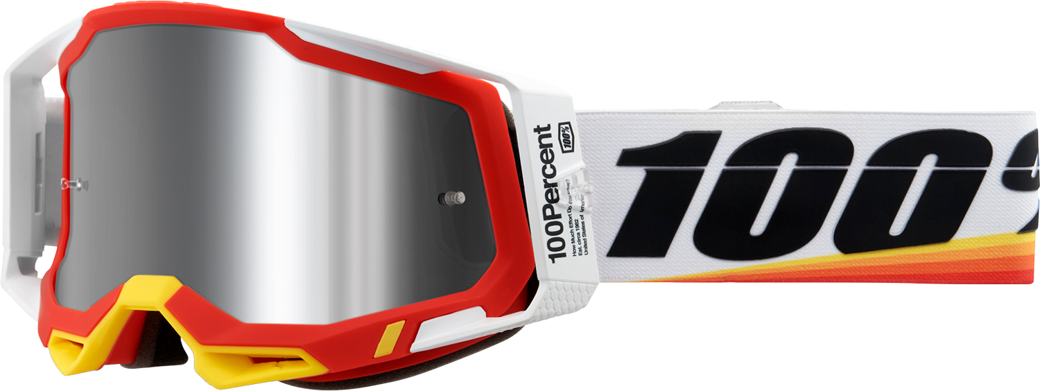 100% Racecraft 2 Goggle - Arsham Red - Silver Flash Mirror Lens 50010-00016