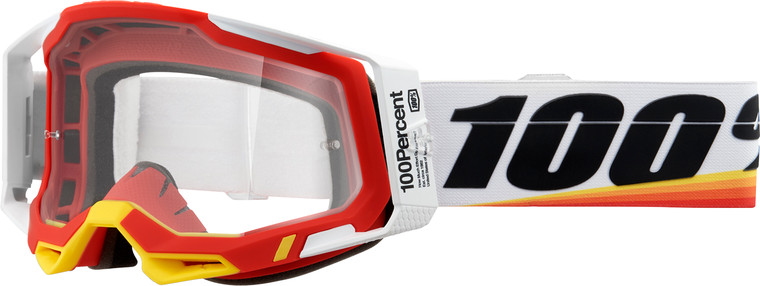 100% Racecraft 2 Goggle - Arsham Red - Clear Lens 50009-00016