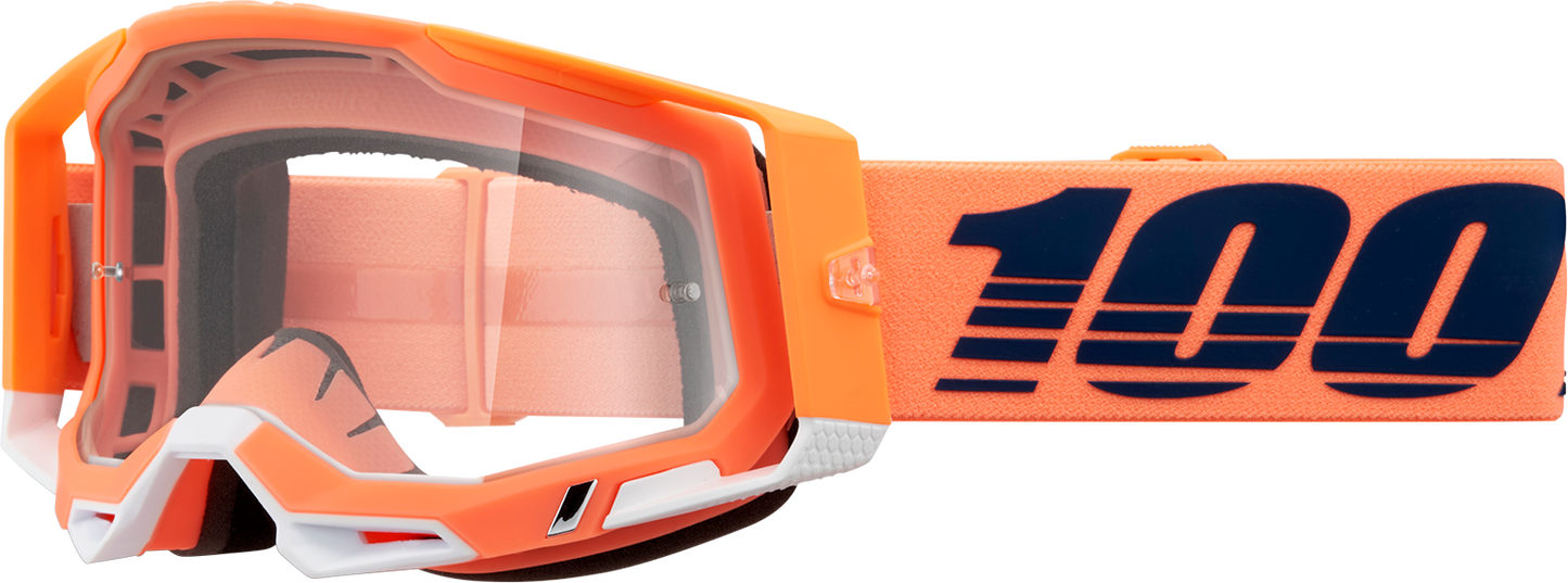 100% Racecraft 2 Goggle - Coral - Clear Lens 50009-00018