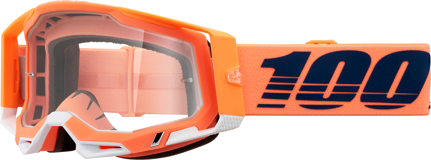 100% Racecraft 2 Goggle - Coral - Clear Lens 50009-00018