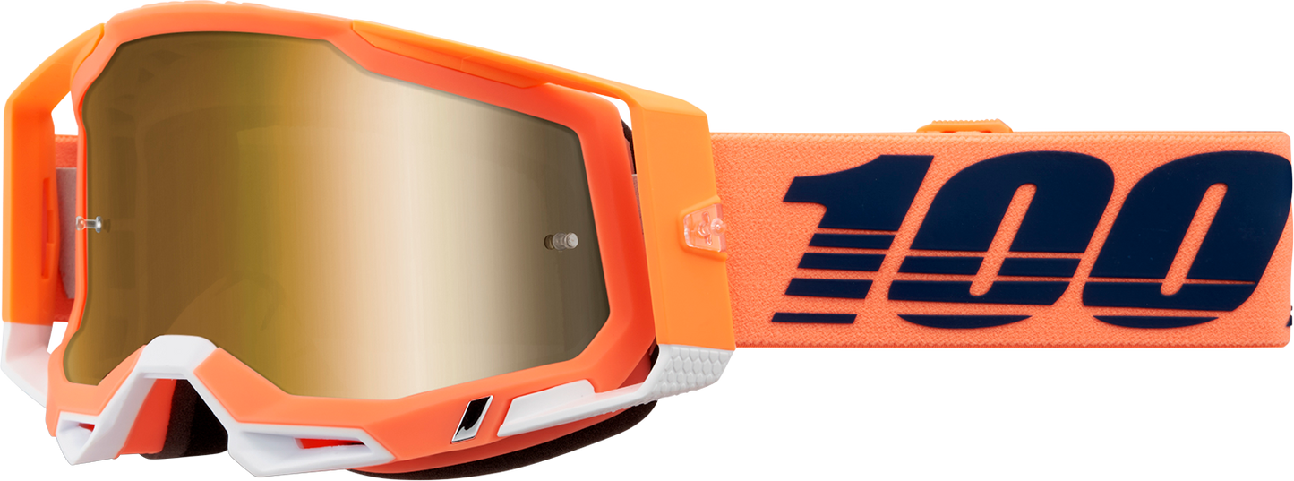 100% Racecraft 2 Goggle - Coral - True Gold Mirror Lens 50010-00018