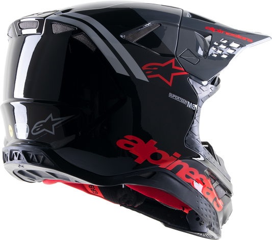 Alpinestars Supertech M8 Helmet - Radium 2 - MIPS - Gloss Black/Neon Red