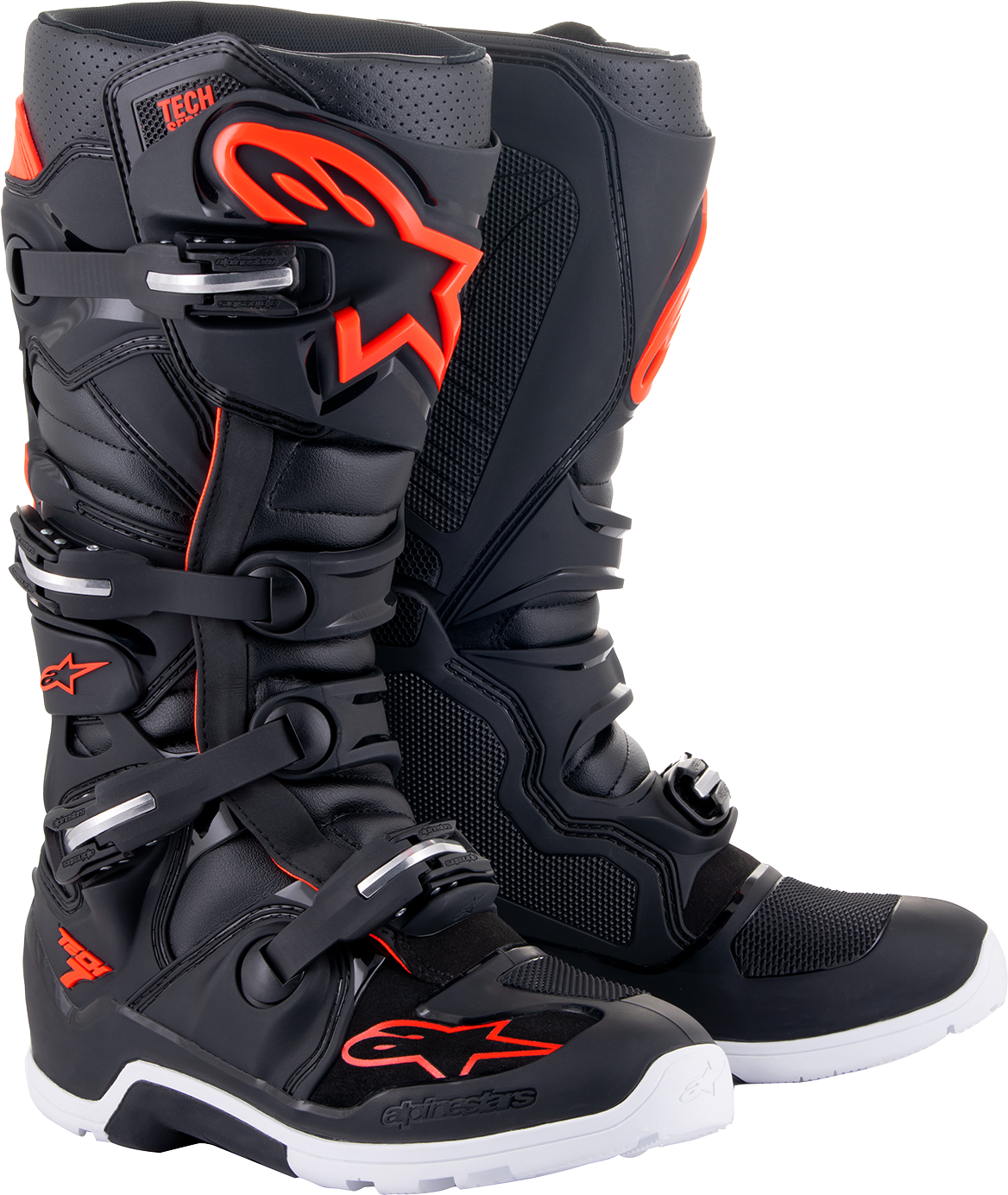 ALPINESTARS Tech 7 Enduro Boots - Black/Red Fluorescent - US 10 2012114-1030-10