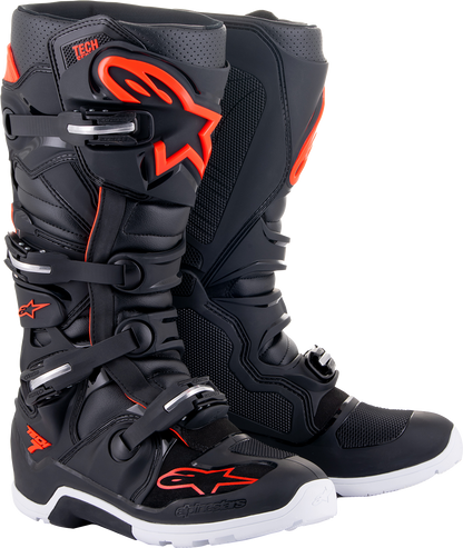 Alpinestars Tech 7 Enduro Boots - Black/Red Fluorescent