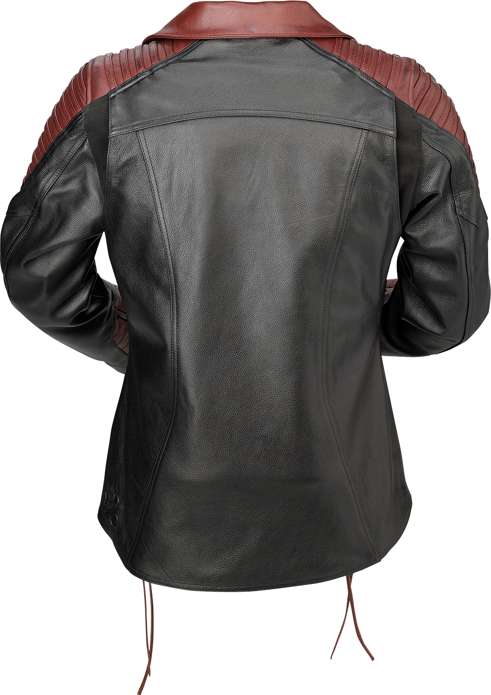 Z1R Women's Combiner Leather Jacket - Black/Red
