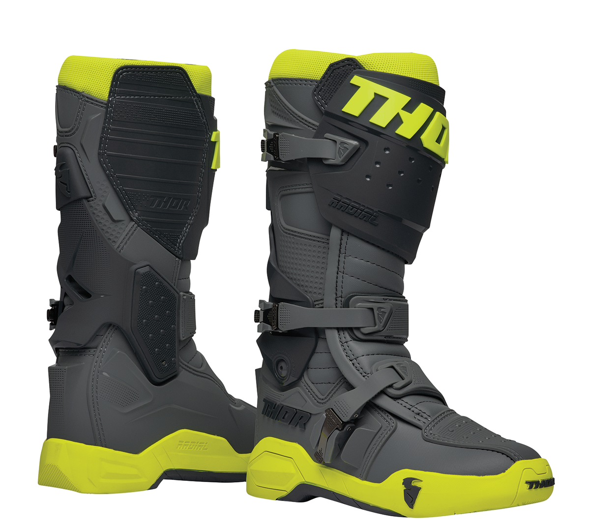 Thor Radial Boots - Gray/Fluorescent Yellow