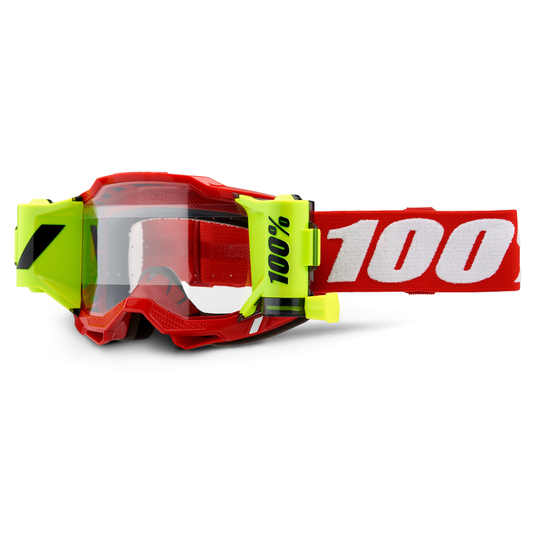 100% Accuri 2 Forecast Goggle - Roll-Off - Neon Red - Clear Lens 50017-00004