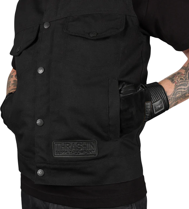Thrashin Supply CO. Nightrider v2 Riding Vest - Black
