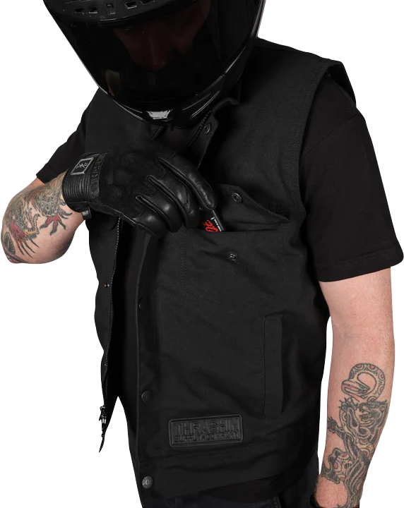 Thrashin Supply CO. Nightrider v2 Riding Vest - Black