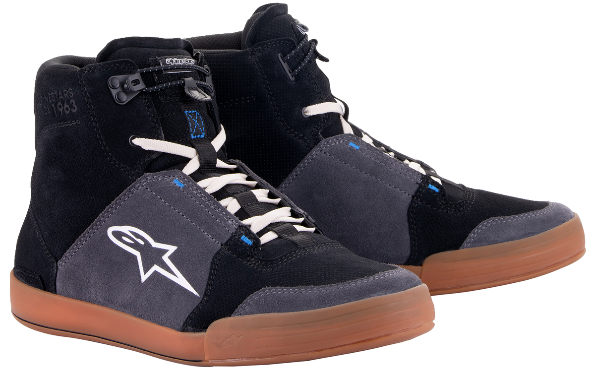 Alpinestars Chrome Shoes - Black/Asphalt/Gum Blue