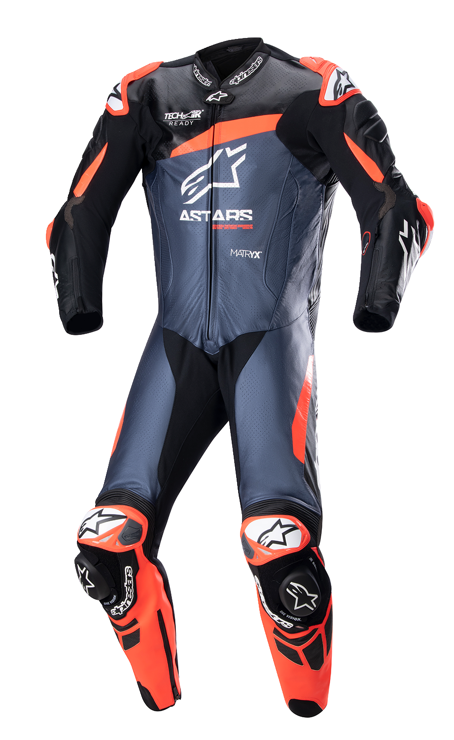 ALPINESTARS GP Plus v4 Leather Suit - Black/Red Fluo/Dark Blue - US 38 / EU 48 3150523135748