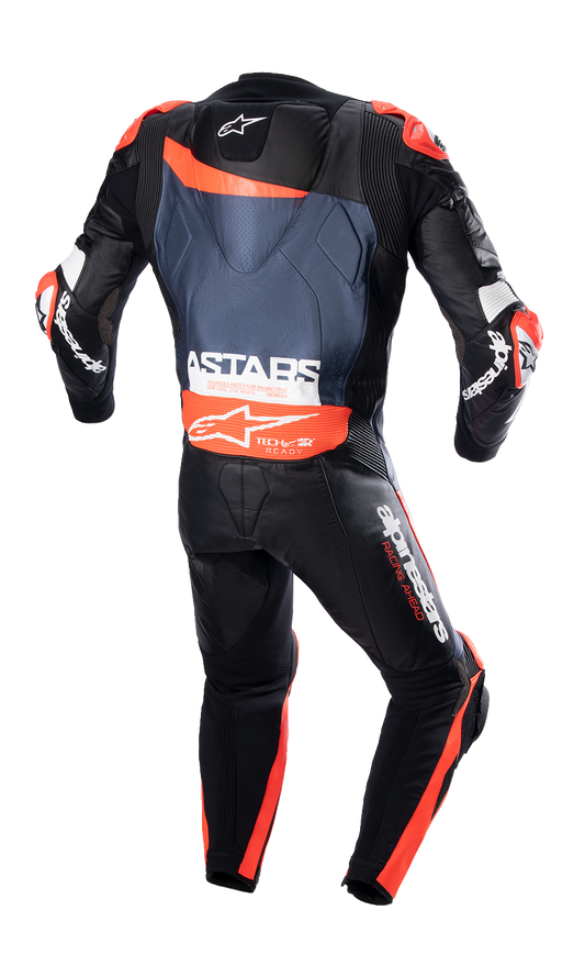 Alpinestars GP Plus v4 Leather Suit - Black/Red Fluo/Dark Blue
