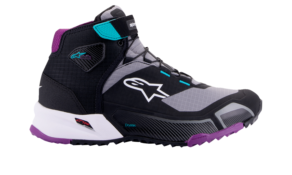 Alpinestars Stella CR-X Drystar® Shoes - Black/Gray/Teal/Purple
