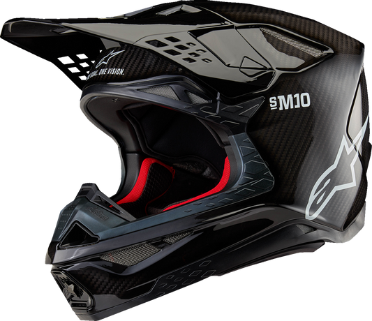 ALPINESTARS Supertech M10 Helmet - Solid - MIPS? - Gloss Black Carbon - Medium 8300323-1188-M