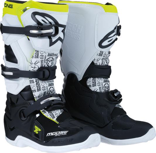 Moose Offroad Youth Tech 7S Boots - Black/White/Yellow
