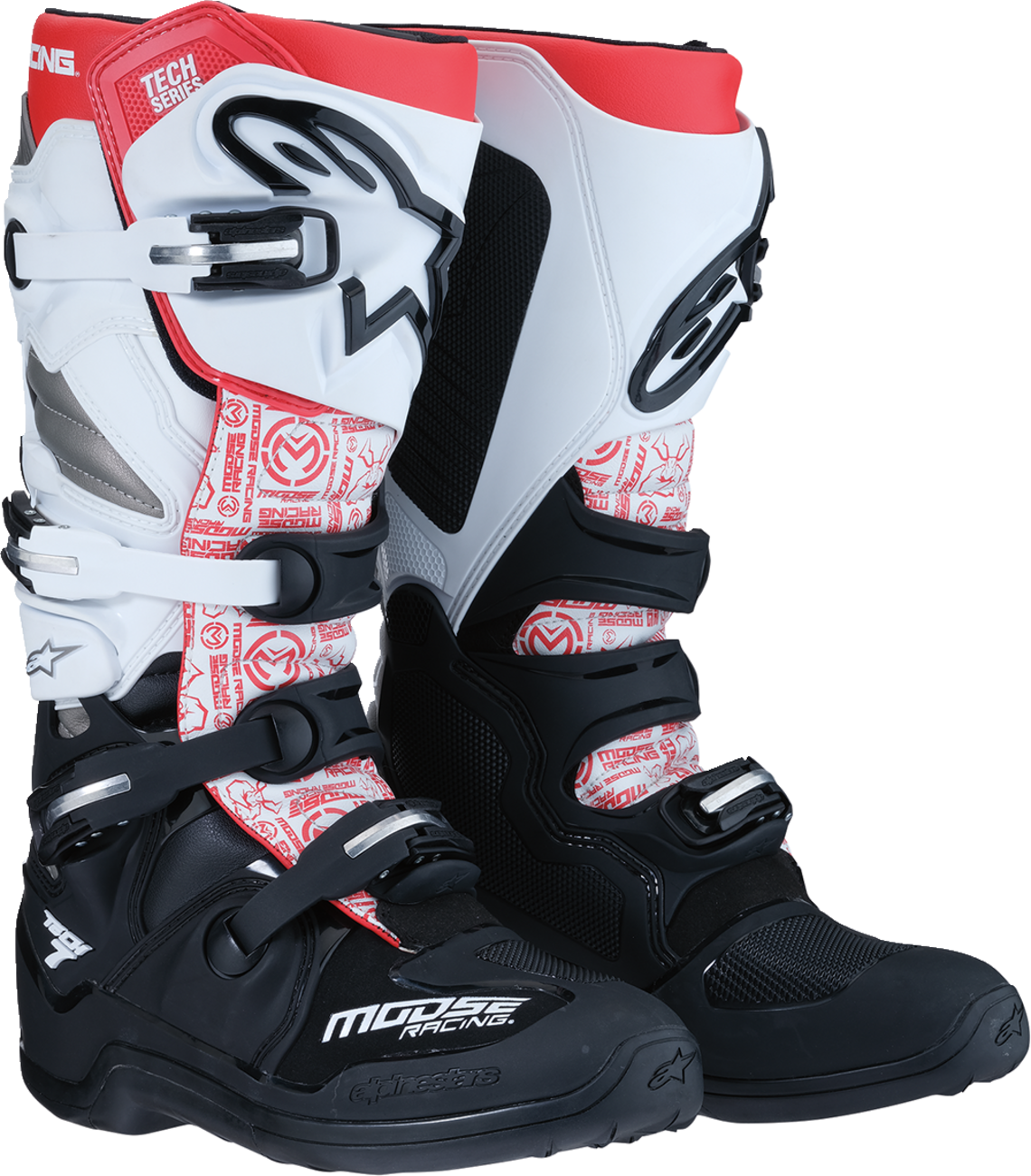 Moose Offroad Tech 7 Boots - Black/White/Red