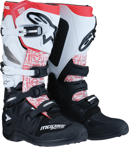 Moose Offroad Tech 7 Boots - Black/White/Red