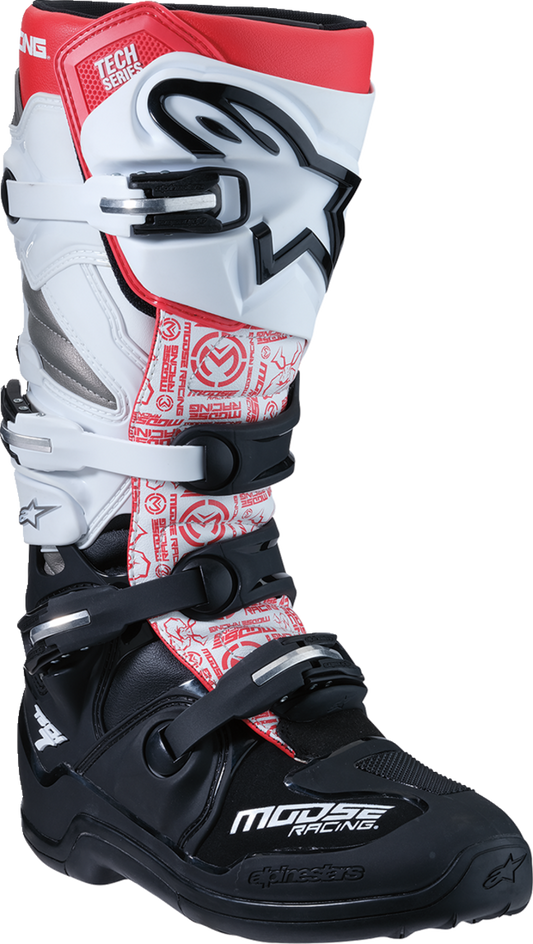 Moose Offroad Tech 7 Boots - Black/White/Red