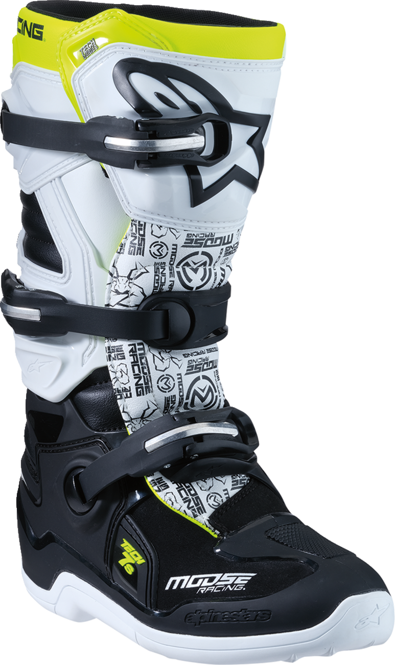 Moose Offroad Youth Tech 7S Boots - Black/White/Yellow