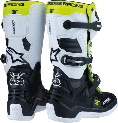 Moose Offroad Youth Tech 7S Boots - Black/White/Yellow