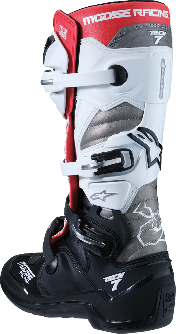Moose Offroad Tech 7 Boots - Black/White/Red