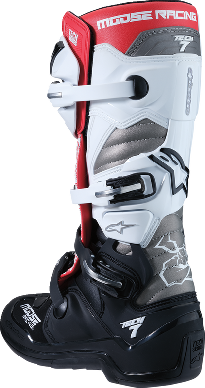 Moose Offroad Tech 7 Boots - Black/White/Red