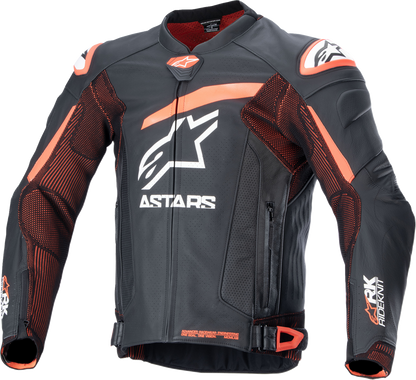Alpinestars GP Plus R v4 Rideknit Leather Jacket - Black/Red Fluo/White