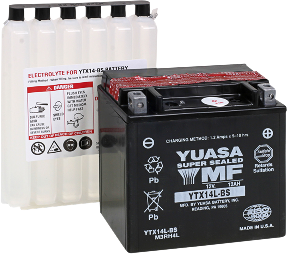 YUASA AGM Battery - YTX14L-BS - .69 L YUAM3RH4L