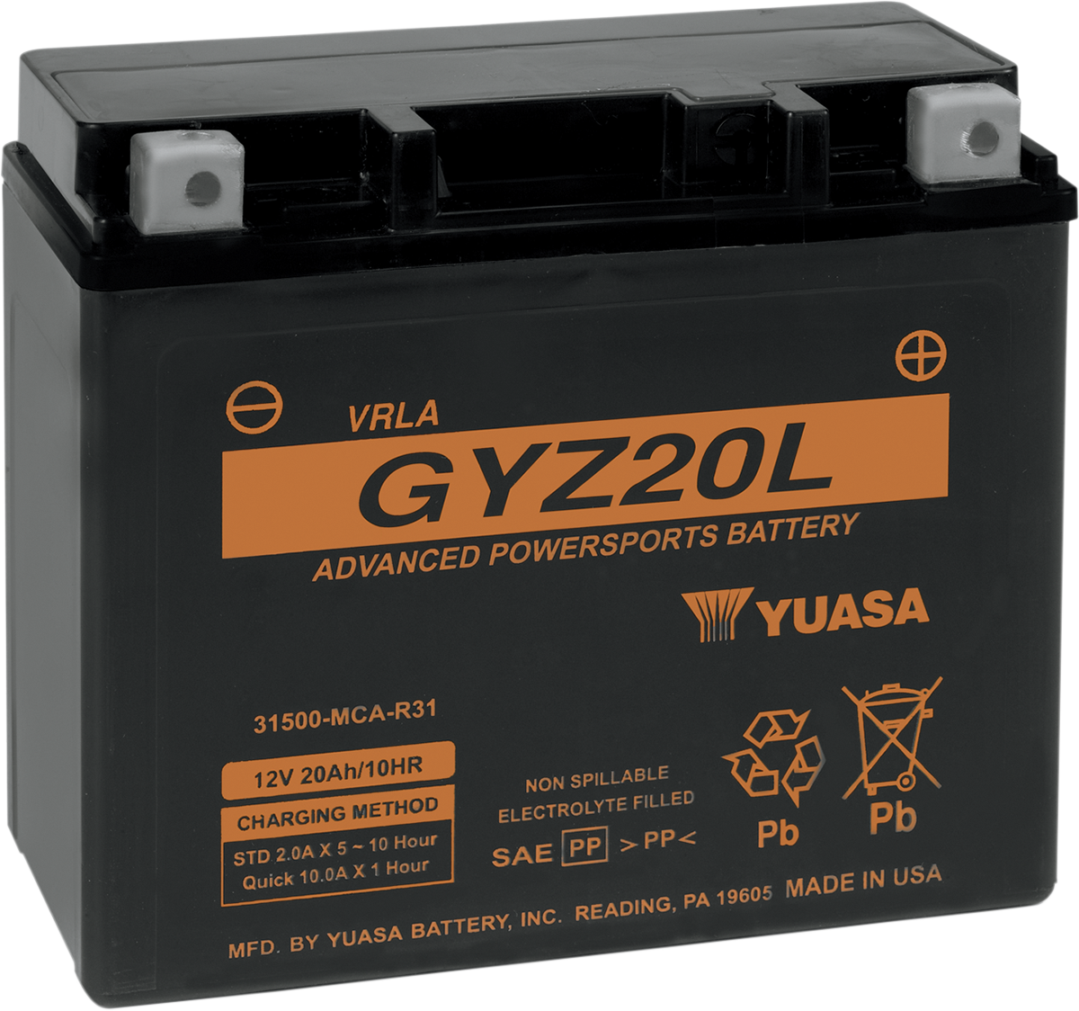 YUASA AGM Battery - GYZ20L YUAM720GZ