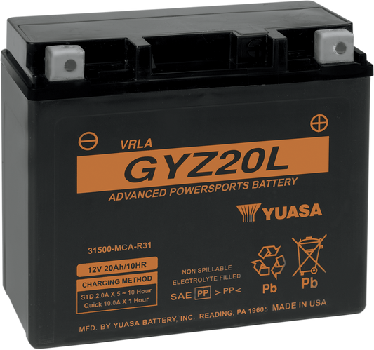 YUASA AGM Battery - GYZ20L YUAM720GZ