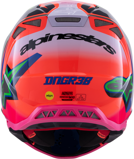 Alpinestars Supertech M10 Helmet - Deegan Monster - MIPS - Gloss Orange Fluo/Purple/Pink Fluo