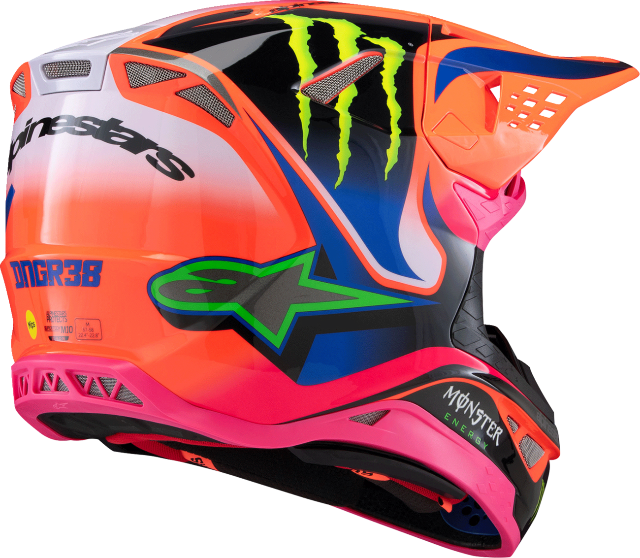 ALPINESTARS Supertech M10 Helmet - Deegan Monster - MIPS? - Gloss Orange Fluo/Purple/Pink Fluo - XL 8300425-433-XL