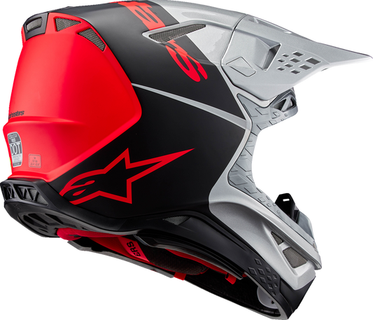 Alpinestars Supertech M10 Helmet - Flood - MIPS - Gloss Silver/Black/Orange Fluo