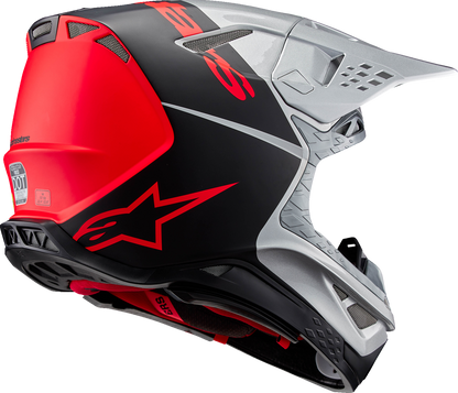 Alpinestars Supertech M10 Helmet - Flood - MIPS - Gloss Silver/Black/Orange Fluo