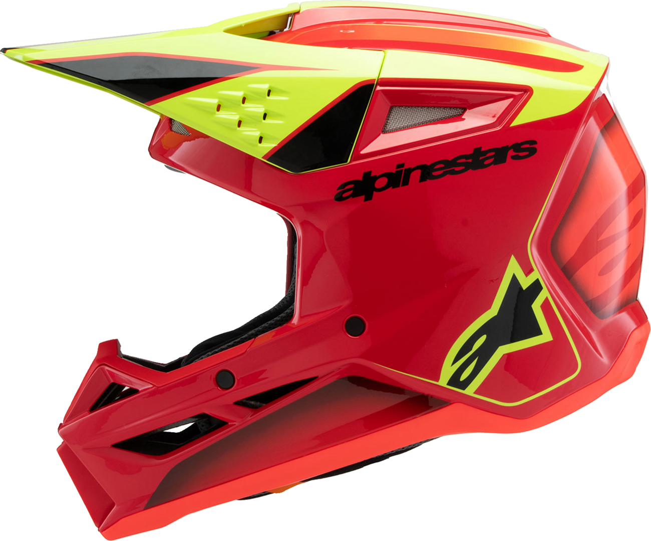 ALPINESTARS Youth SM3 Helmet - Fray - Gloss Red/Yellow Fluo/Black - Small 8301625-3051-YS