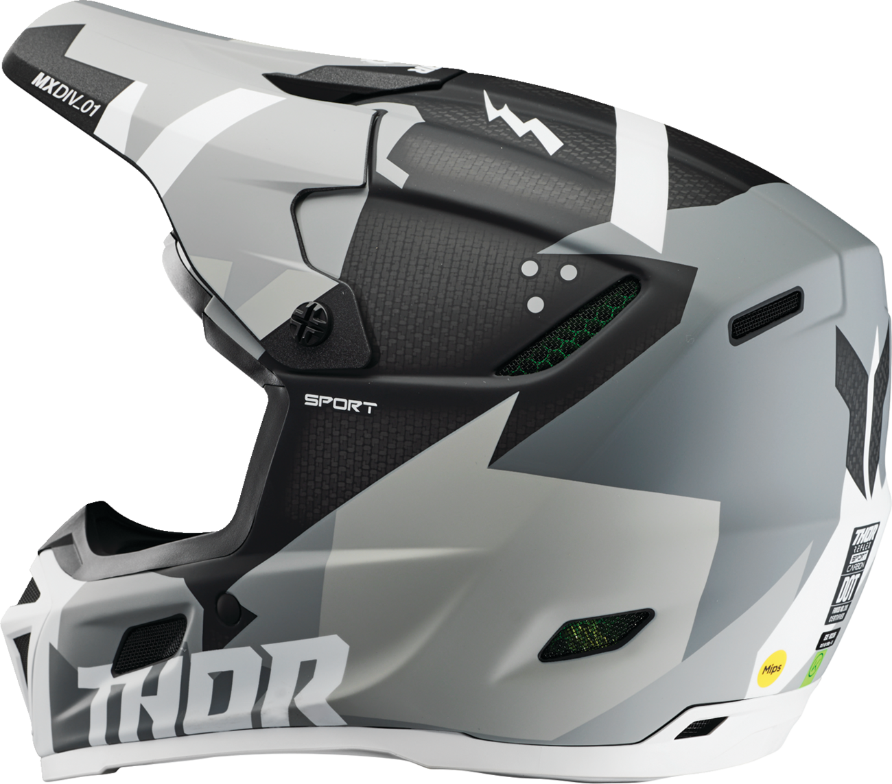 THOR Reflex Sport Helmet - Carbon Brave - MIPS® - Gray/White - XL 0110-8761