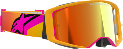 ALPINESTARS GOGGLES Supertech Goggle - Corp - Yellow/Pink - ABS Vision - Red Mirror 5100325-5023