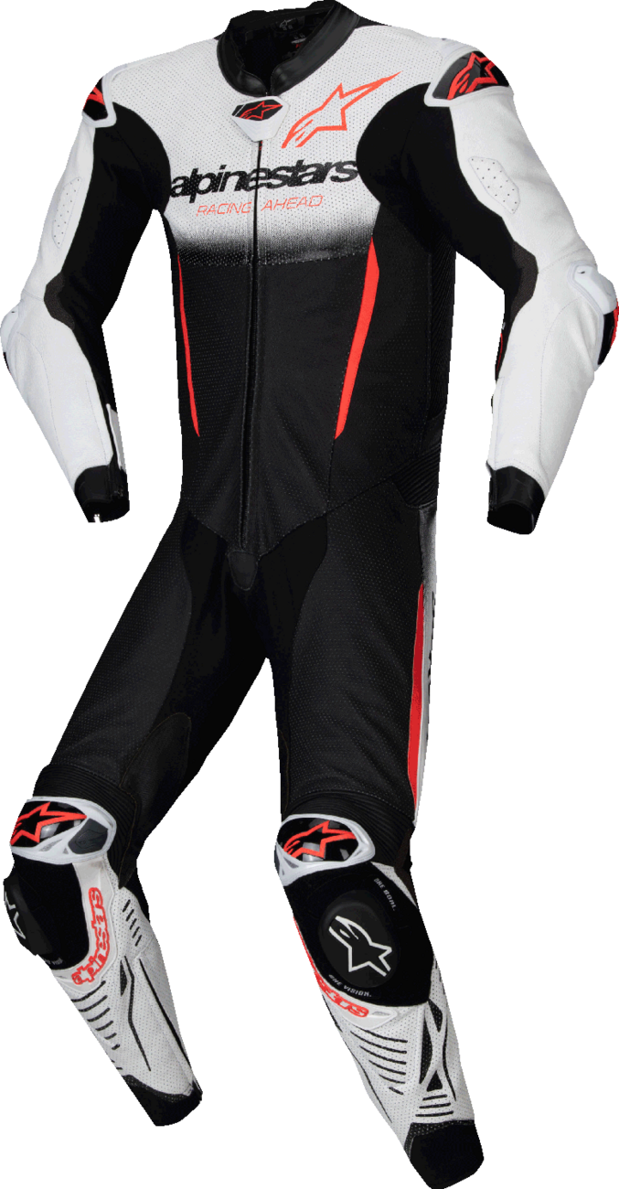 ALPINESTARS GP-R7 1-PC Leather Suit - White/Black/Red Fluo - US 40 / EU 50 3150125-233-50