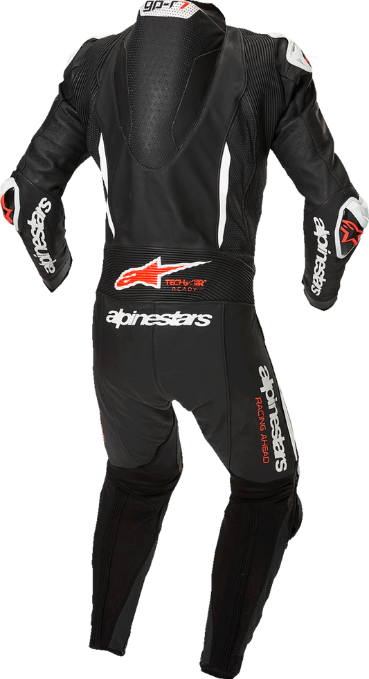Alpinestars GP-R7 1-PC Leather Suit - Black/White/Red Fluo