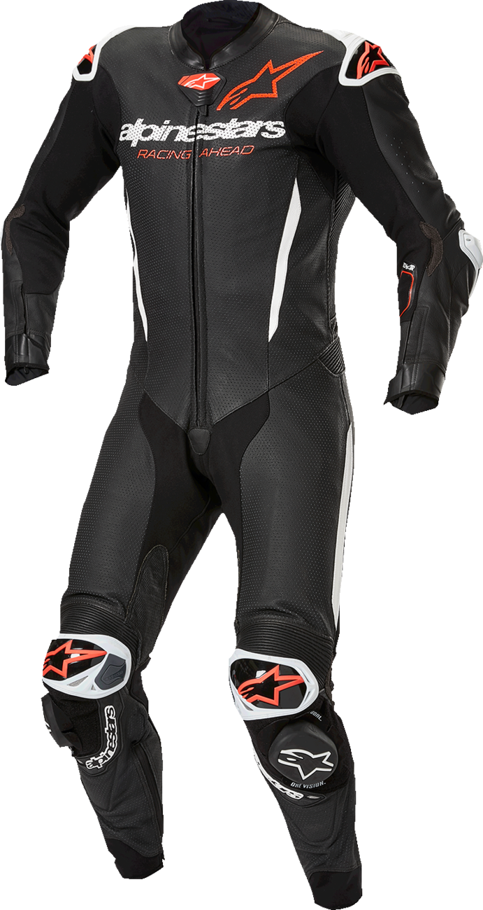 ALPINESTARS GP-R7 1-PC Leather Suit - Black/White/Red Fluo - US 46 / EU 56 3150125-1231-56