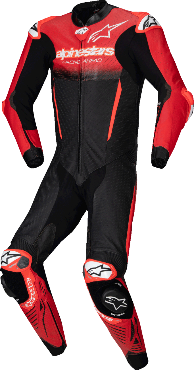 ALPINESTARS GP-R7 1-PC Leather Suit - Black/Mid Red - US 50 / EU 60 3150125-1405-60